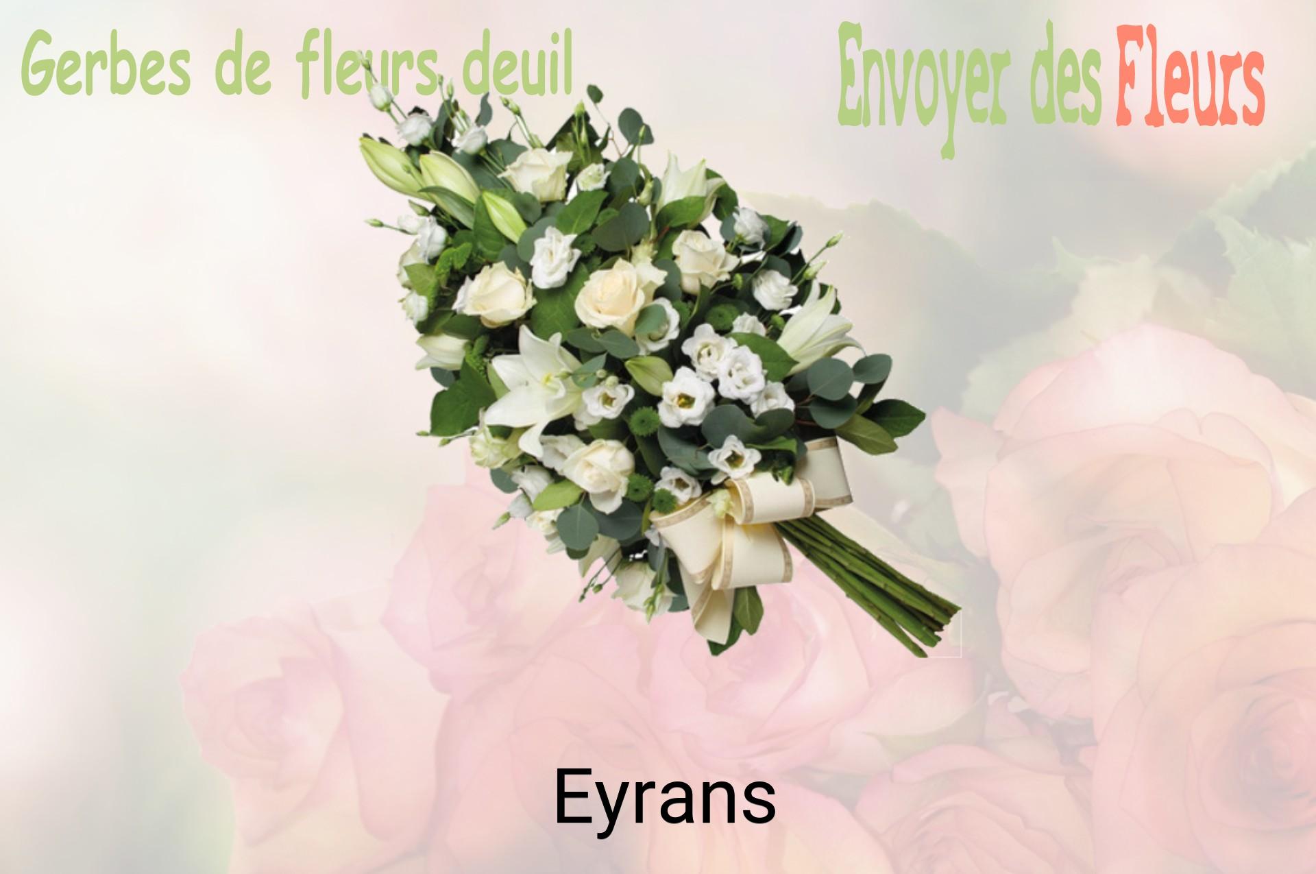Gerbe de fleurs de deuil livrée à Eyrans